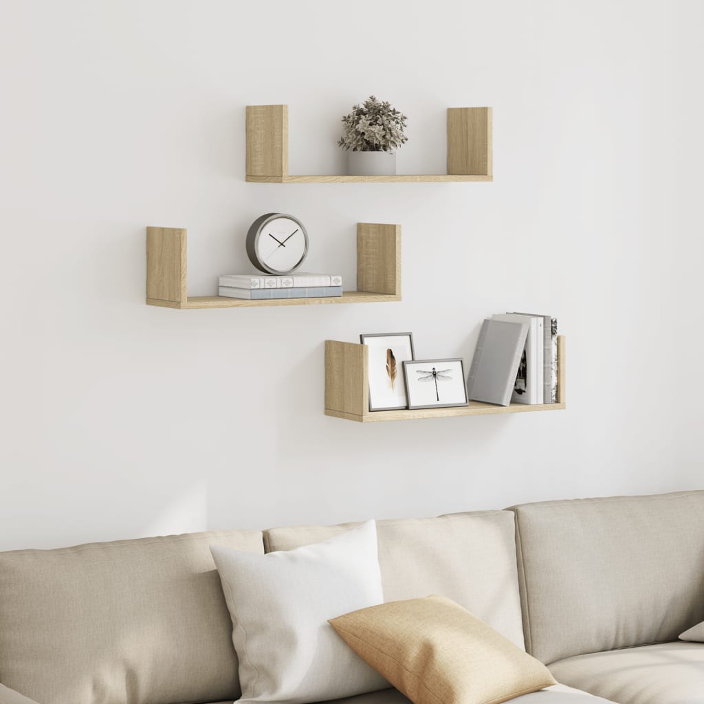 Modern Wall Storage Decorative Shelves Set of 3, Bathroom Wall Shelf, Hallway Decorative Shelf, 58x18x18 Cm