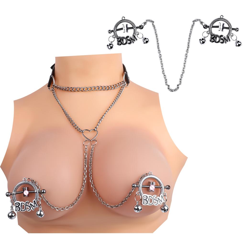 Adjustable Metal Breast Labia Clip Non-Piercing Adjustable Metal Nipple Clamps on Rings Breast Women's Nipple Clip Stimulator