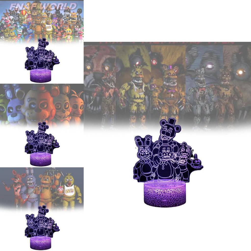 Luce Notturna a LED Animali Five Nights At Freddys con Telecomando per Decorazione Camera dei Bambini