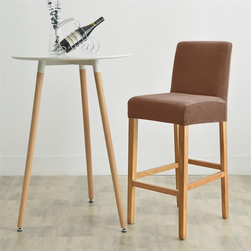 Fortykket Barstoltrekk Sølvrev Fløyel Fløyelsstoff Elastisk Hjem Hotell Klubb Barstoltrekk Stoltrekk