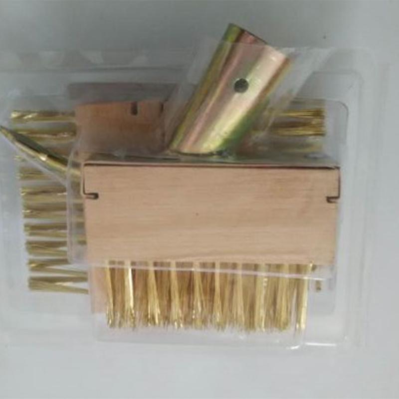 Eco-Friendly Portable Replacement Wire Weeding Brush Extra Hard Copper Plated Wire Long Handle Wooden Floor Brush Household