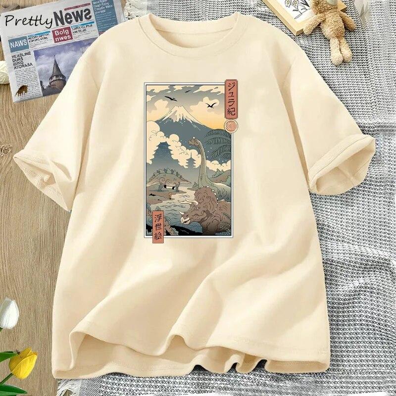 Vintage Dinosaurier Jurassic T Shirt Graphic Tees Frauen Baumwolle Hohe Qualität T-shirts Sommer Kleidung Weibliche Kurzarm Tops Unisex