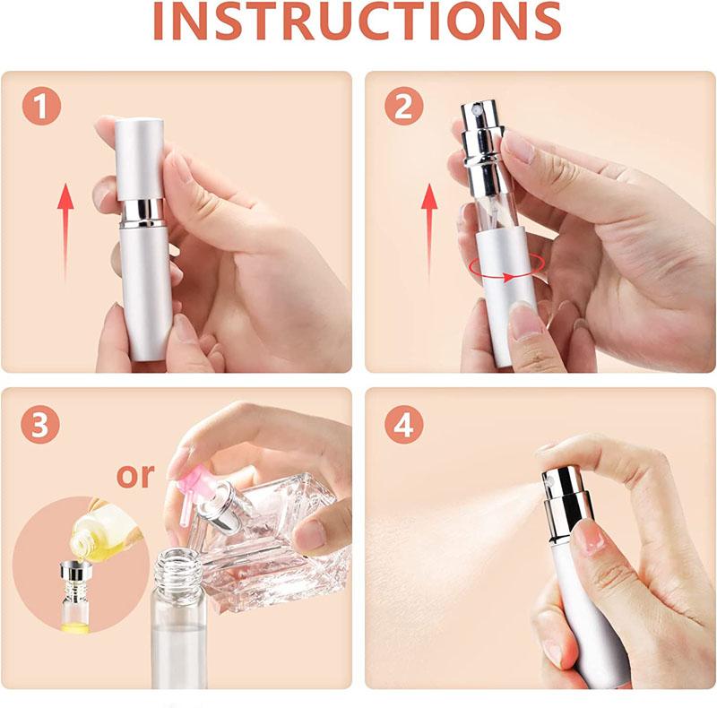 8Pcs/set Perfume Travel Refillable Portable Mini Perfume Atomizer Travel Perfume Bottle Scent Pump Case for Traveling Essentials