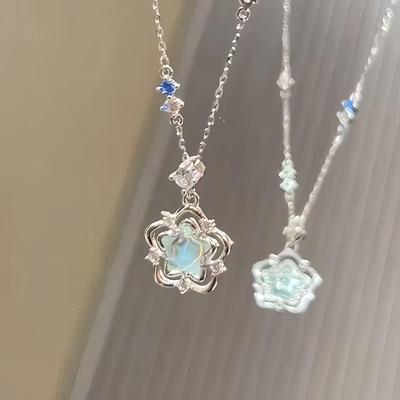 Women and Girls Fashion Necklace, Jewelry Pendant, European and American Style Blue Fashion Necklace