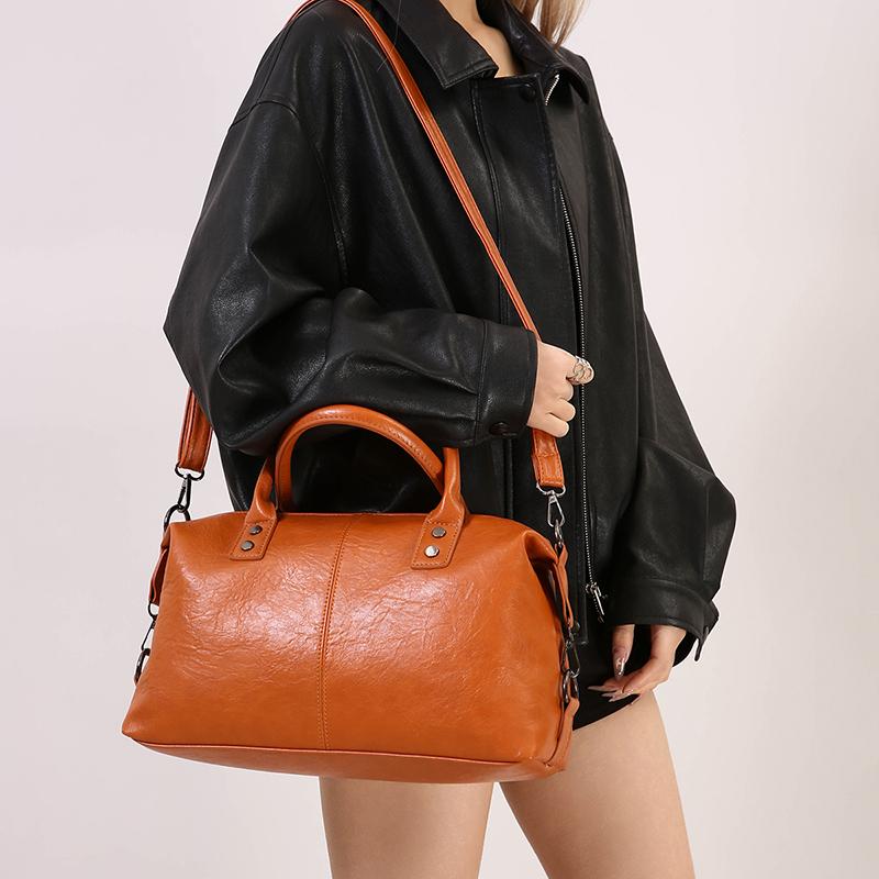 PU Solid Color Zipper High Quality Casual Tote 2026 Winter New High-end Shoulder Bags Large Capacity Business Women Bags