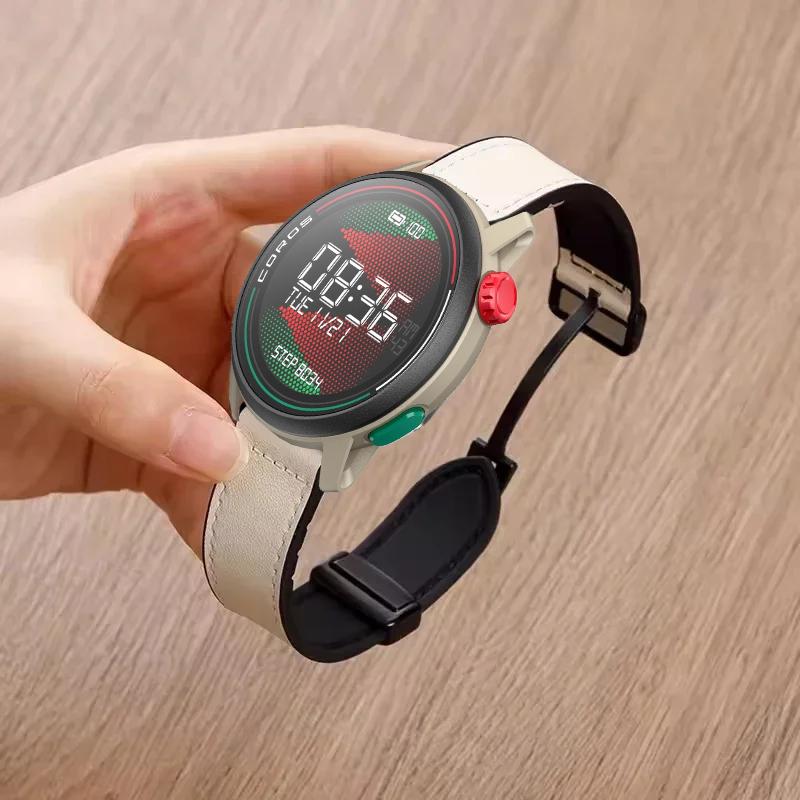 22/20mm Leder+Magnetisches Silikonarmband Für COROS APEX 4 42mm PACE Pro/3-2 Armband Suunto Vertical 2-1 Race 2-S/Run/Ocean Band