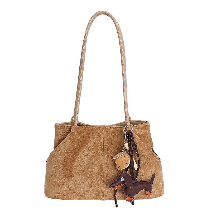 

Корейская ретро женская сумка-тоут и сумка-ведро - тренд осени 2025 года, большая вместимость, повседневная мода Single Bag хаки