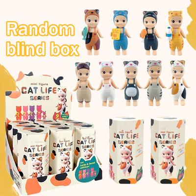 Engel Mini-Figur Katzenleben Serie Blind Box Actionfiguren Spielzeug Ornamente Puppenmodell für Fans Kinder Weihnachtsgeschenke