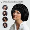 Women's Wide-brimmed Night Sleep Hair Caps Silky Bonnet Nightcap Elastic Headband Satin Head Cover Hat Shower Cap for Curly Hair