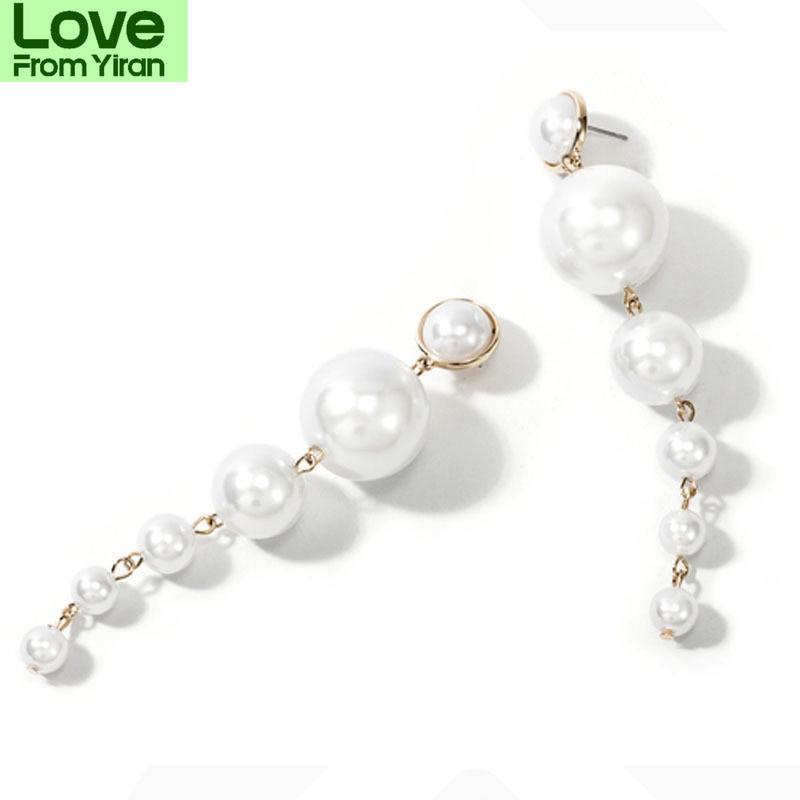 Exquisite Craftsmanship Simulated Pearl Stud Earrings Trendy Fashionable Long Bold Statement Earrings Womenn Gathering Gathering Wedding Occasion