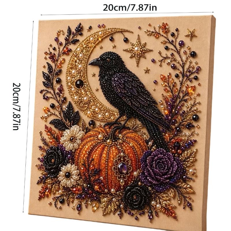 Halloween Seasonal Wall Artwork, Textured Art Panel for Shelf Styling, Party Display, Single Style Artwork for Home