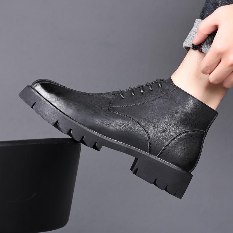 Business- und Freizeit-High-Top-Herrenlederschuhe Klassischer minimalistischer Designstil Hochzeit täglich Büro Schwarz Heiß verkaufte Schuhe