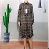 Export Export Cut Label Waist-Controlled Lace-up Long Sleeves Open Heart Dress Women's Long Shirt Dress Large Skirt Artistic Fan Qiu