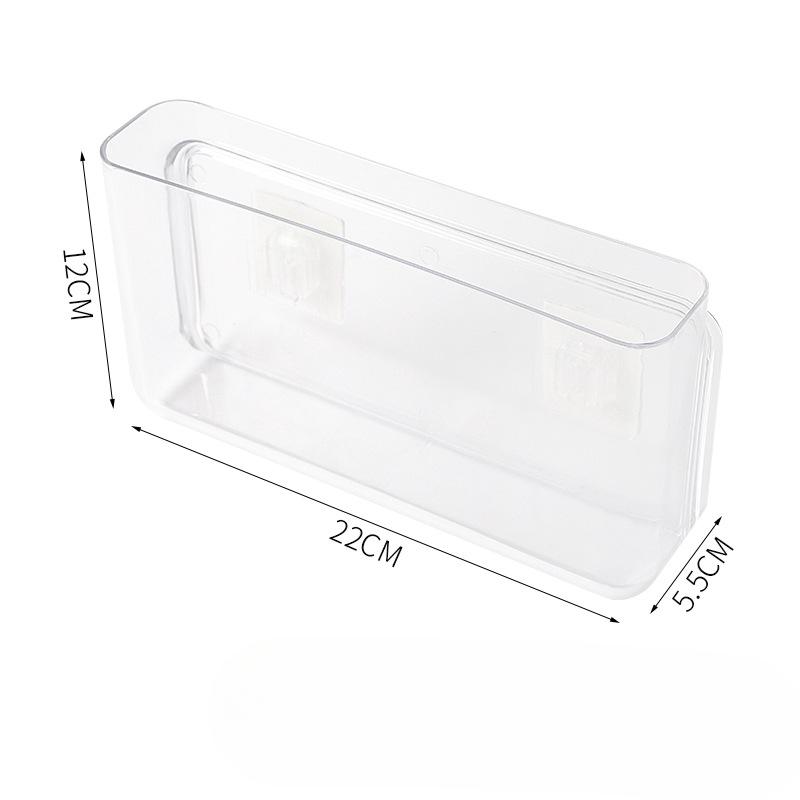 

Полка для хранения на стене без перфорации Ящик для хранения мобильных телефонов на кровати в общежитии Прозрачная полка для хранения Настенный ящик для хранения Large 22*5.5*12cm прозрачный