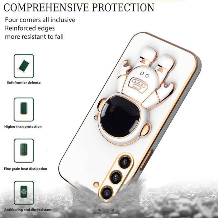 Coque pour Samsung Galaxy A06, Protection Antichoc Silicone avec Support Astronaute 3D - Blanc