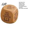 Natural Wood Reading Gift Wooden Decision Dice 6-Sided Engraved Quotes Prompt Daily Habit Builder Charm Fun Companion Book Lover Dice Gif