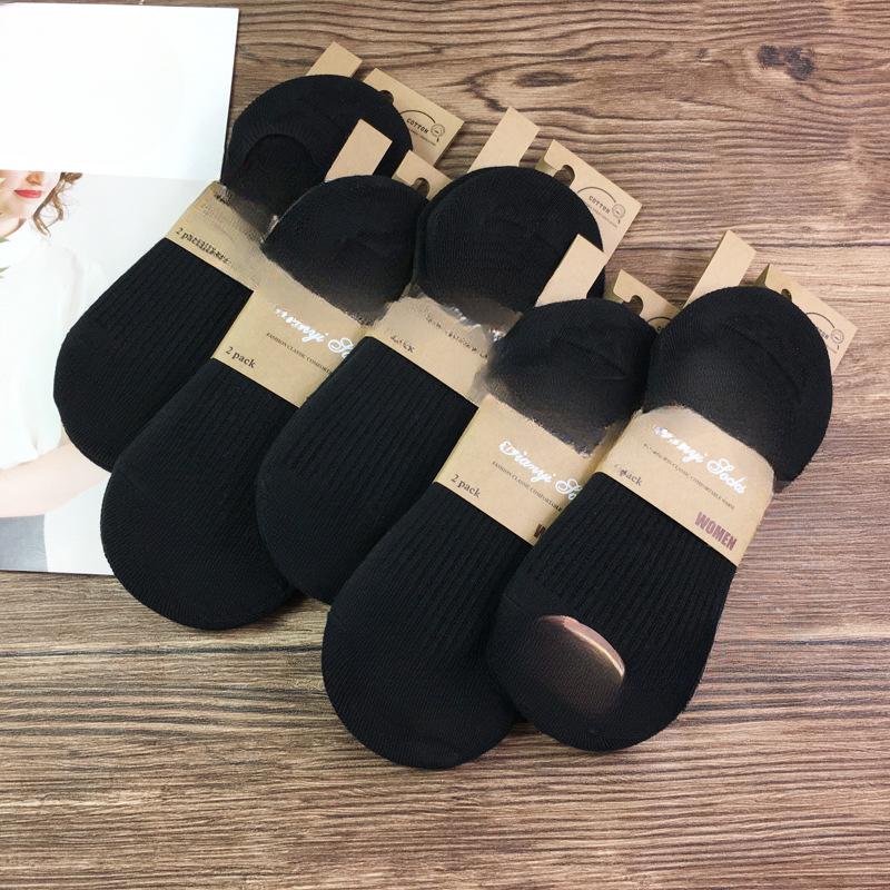 

Female Spring and Summer New Solid Color Retro Smoke Invisible Cotton Socks 1 pair чорний