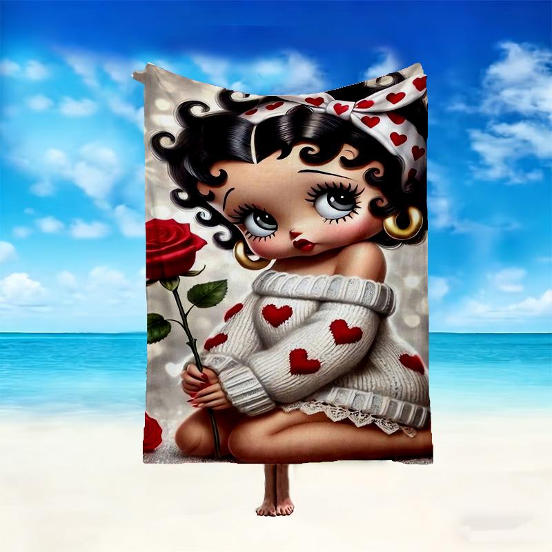 1pc Easy-Care Betty Boop Blanket, Perfect for Couch, Bed, Home, Travel & More, Warm & Durable Printed Blanket