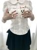 Midsummer Story Floral Doll Collar Two-Piece Set: Age-Reducing Short-Sleeved Shirt & Bowknot Skirt