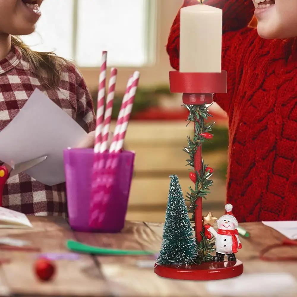 Anti Slip Tea Light Candle Stand Resin Santa Claus Candle Holders Party Favors