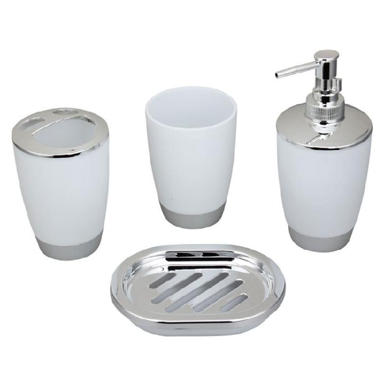 4PCS Complete Bathroom Accessories Storage Set Plastic Container For Soap Toothbrush Cup Soap Dispenser