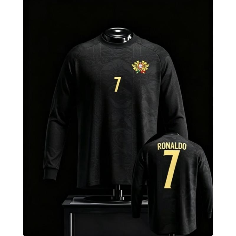 Portugal Round Neck Long Sleeved Football Jersey, Breathable, Quick Drying, Fashionable and Versatile Digital Jersey