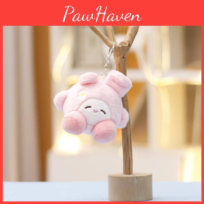 Mini Adorable Kirby Plushie Pendant With Rabbit Appearance For Backpack Decor
