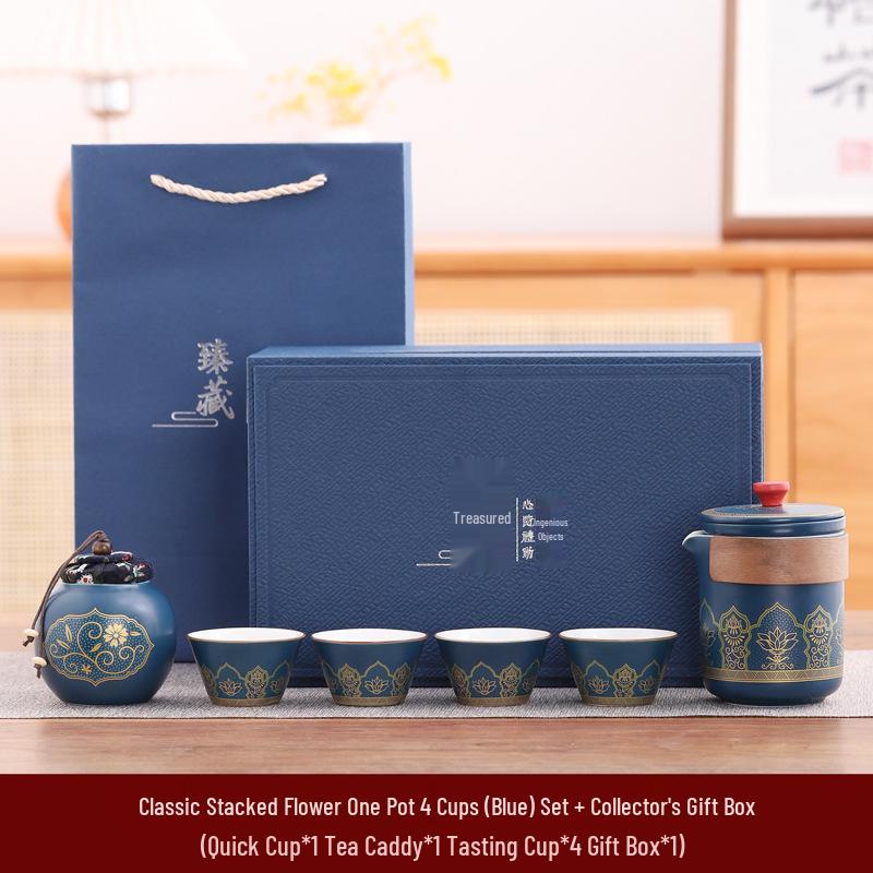 Portable Outdoor Gongfu Tea Set: Quick-Brew Travel Cup with Logo Print - Ideal for Camping and Business Souvenirs