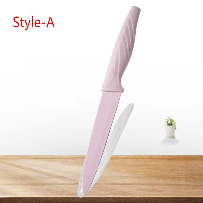 Three-color Fruit Knife Sharp Pocket Kitchen Fruit Knife Stainless Steel Knife with Non-slip Handle Paring Knife Cooking Cutter