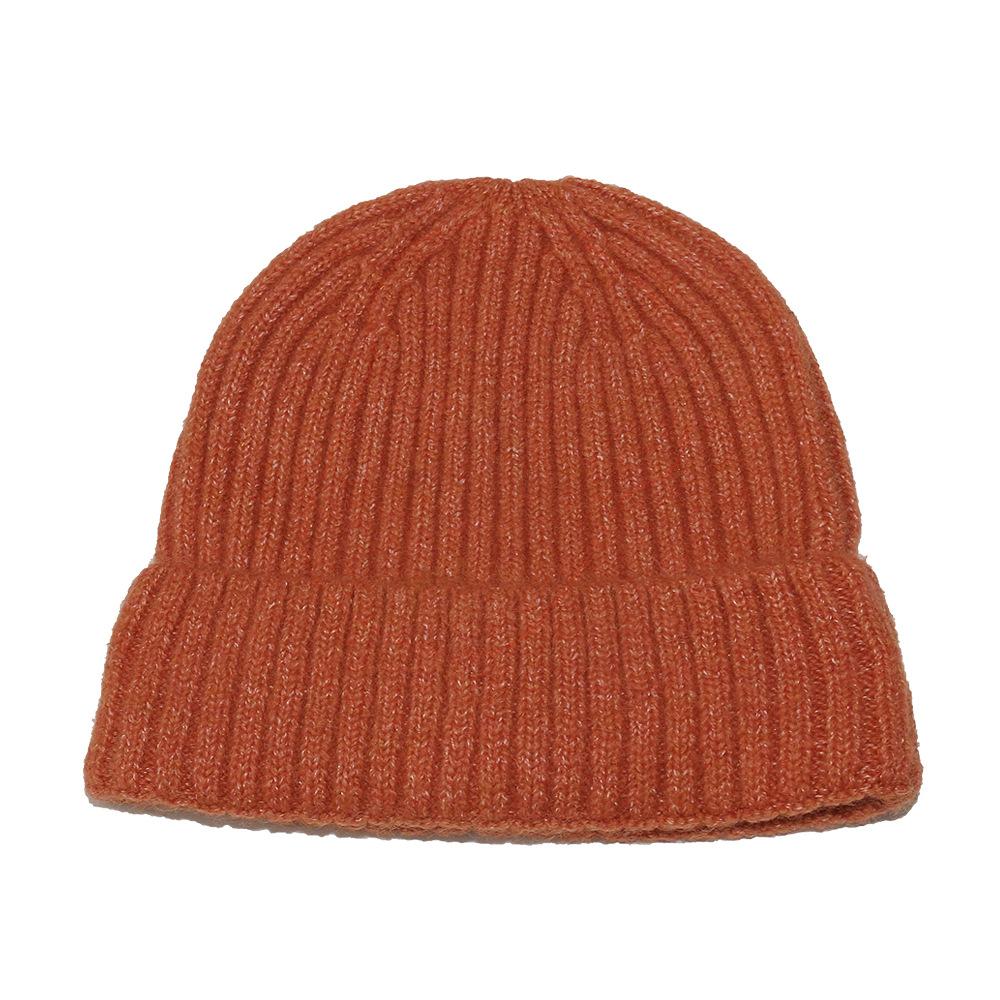 Wollmütze mit großem Kopfumfang, einfarbig, thermische Überziehmütze, Outdoor-Skimütze, Strickmütze für Damen
