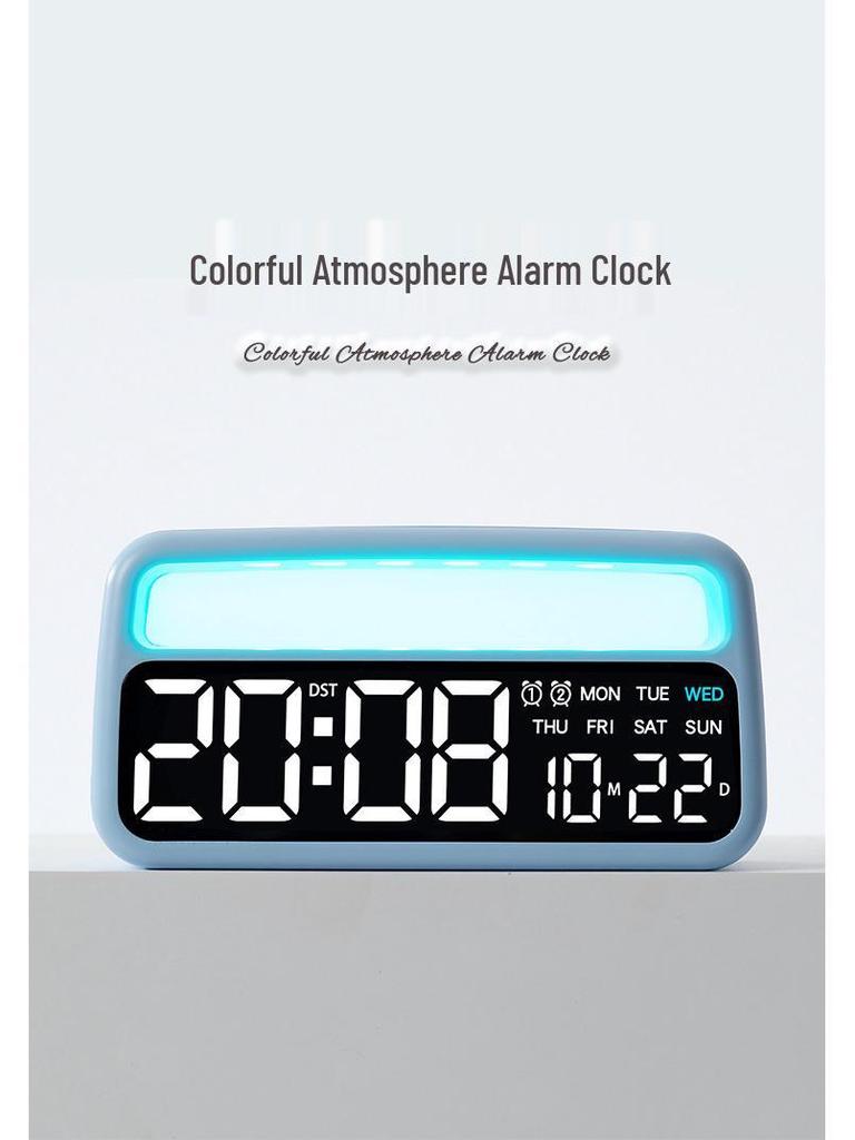 Multifunctional LED Ambient Light Bedside Alarm Clock 6655