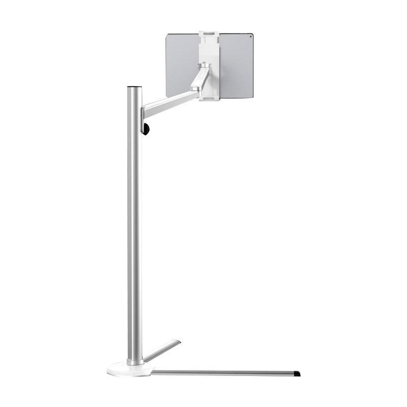 UP-6S Aluminum Alloy Bedhead Tablet Phone Computer Stand Universal Folding Three Leg Floor Lazy Stand серебряный