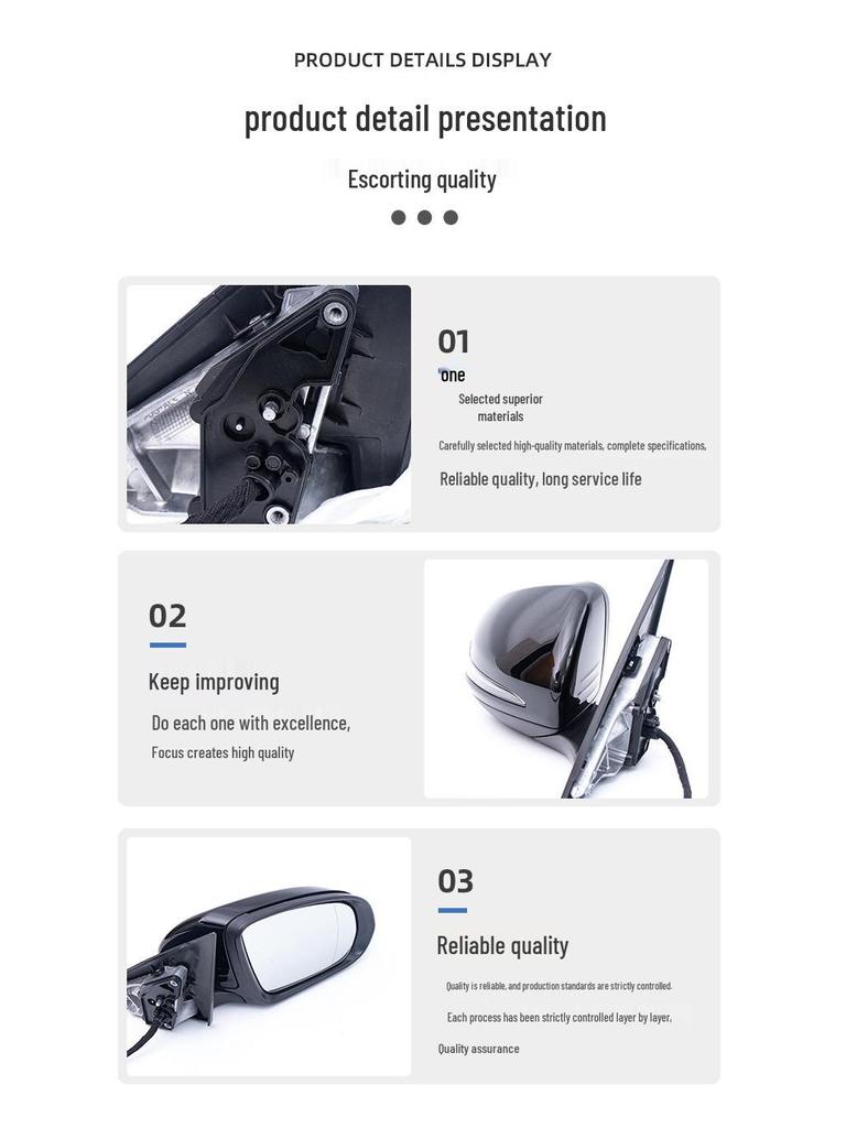 Mercedes-Benz GLB450 Rearview Mirror Assembly: Reflector, Lens & Shell