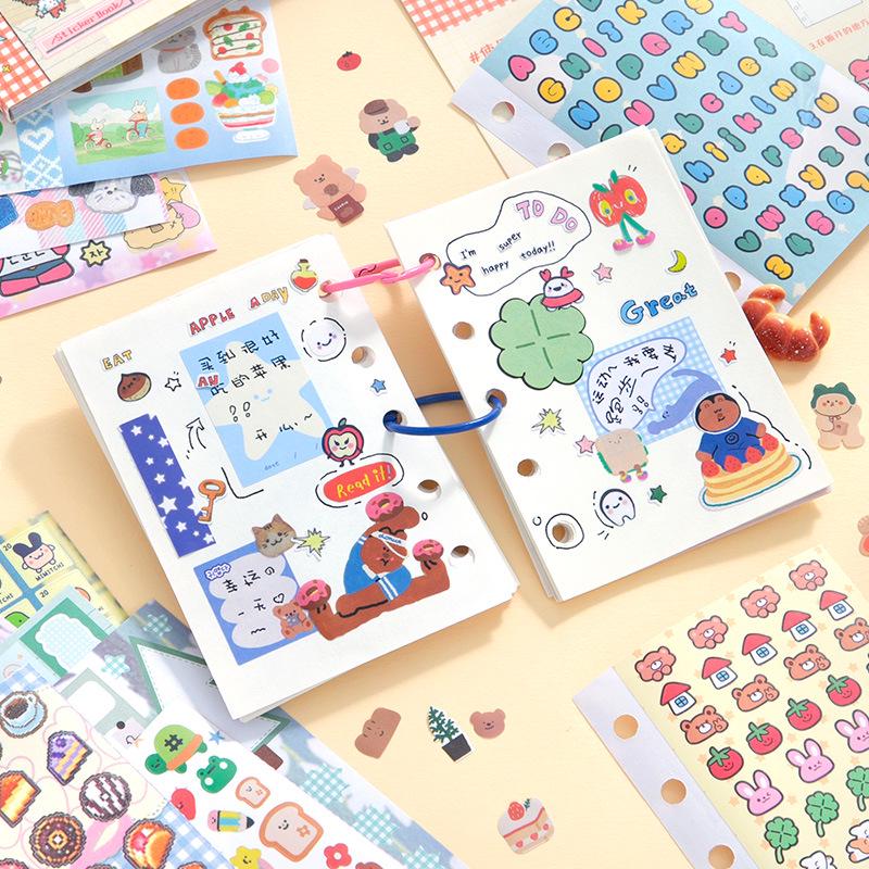 Xin Mo M5 Japanese Die-cut Sticker Book: Versatile Tearable Journal for DIY Collage and Gumi Crafts