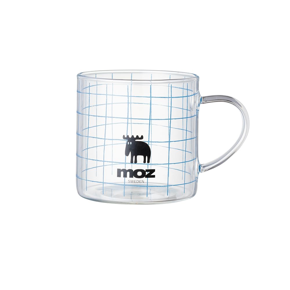 

moz heat-resistant mug, stylish 320ml glass mug, perfect for coffee or tea, heat-resistant and insulated, made in Japan, microwave-safe, Nordic