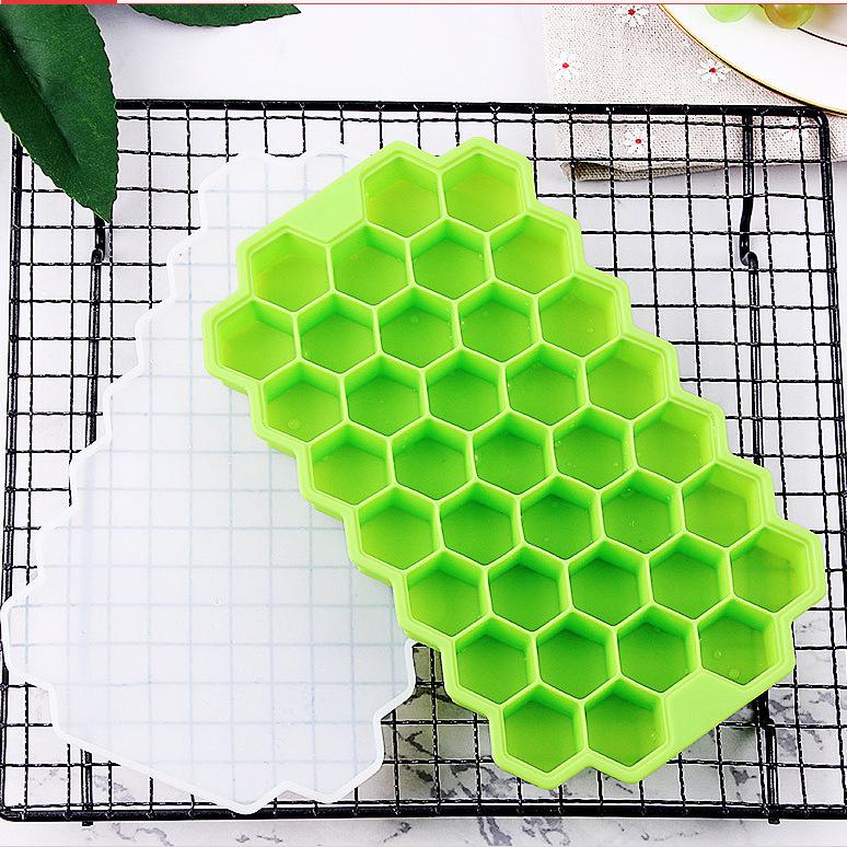 

Silicone Honeycomb Ice Tray 37 Grid with Lid Ice Cube