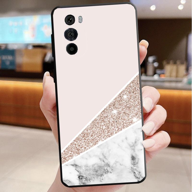 

Phone Case For Motorola Edge 50 40 Pro 60 50 40 30 Ultra Neo Fusion Moto G85 G72 G53 G54 G84 G13 G32 Art marble pineapple Word Moto G32