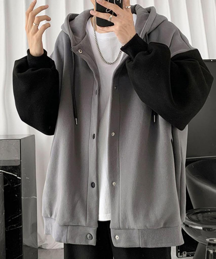 Pangenee Winter Stylish Cold for Everyday Wear Men's Hoodie, Outerwear, Jacket, Jumper, Blouson, Casual, Oversized, Weather, Masculine, Lightweight,