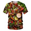 Creative Food Pattern T Shirts Hamburg Pizza Steak French Fries Men's Summer T-Shirts