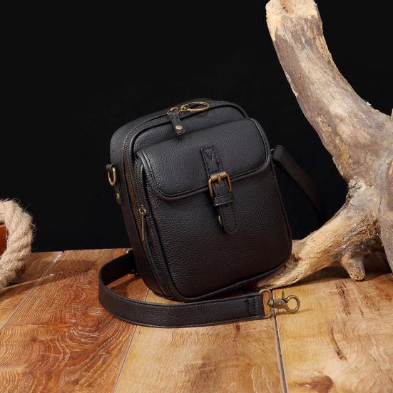 Women Messenger Bag Faux Leather Mini Crossbody Bag Retro Shoulder Bag with Adjustable Removable Strap for Travel Shopping Work