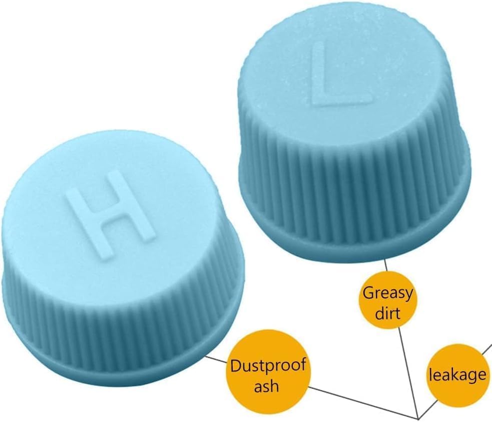 2 Blaue Ersatz-Ventilkappen für Hoch-/Niederdruck - Auslaufsicher R134a AC