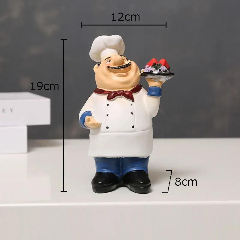 Chefes Barbudos Figuras Creativas Estatua Decoración de Escritorio Personaje Chef Profesional Escultura de Resina Adornos Decoración Moderna para el Hogar