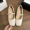 Yellow Single Shoes with Skirt Square Head Mary Jane Shoes Soft Sole Bow Ladyshoes