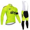 Men Women Cycling Jersey Set Long Sleeve Bib Shorts Breathable Moisture Wicking Mountain Road Bike
