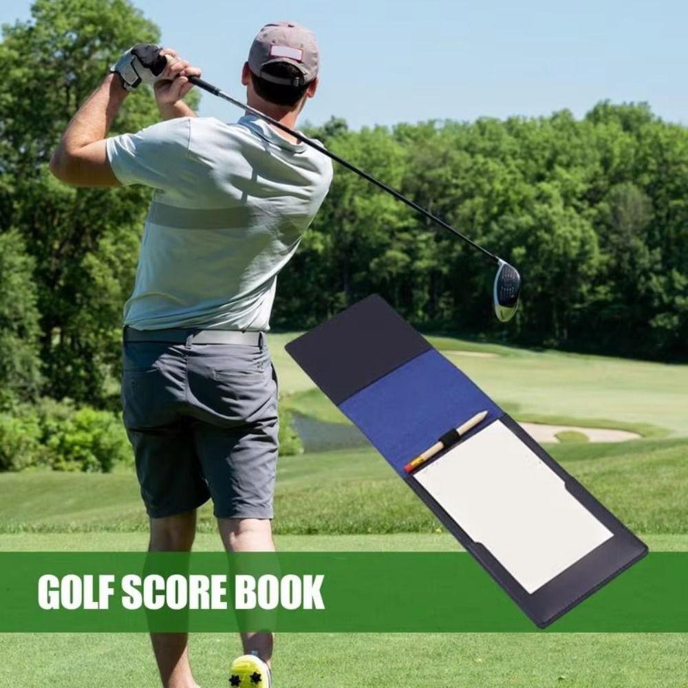 Black Brown Golf Scorecard Holder PU Leather Score Notebook Golf Golf Score Book  Outdoor Sports