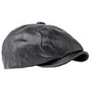 Newsboy Plain All CAP557 [Buzz Selection] Cap, Cap, Leather, Season, Outdoor, Men's & Women's, (Black)