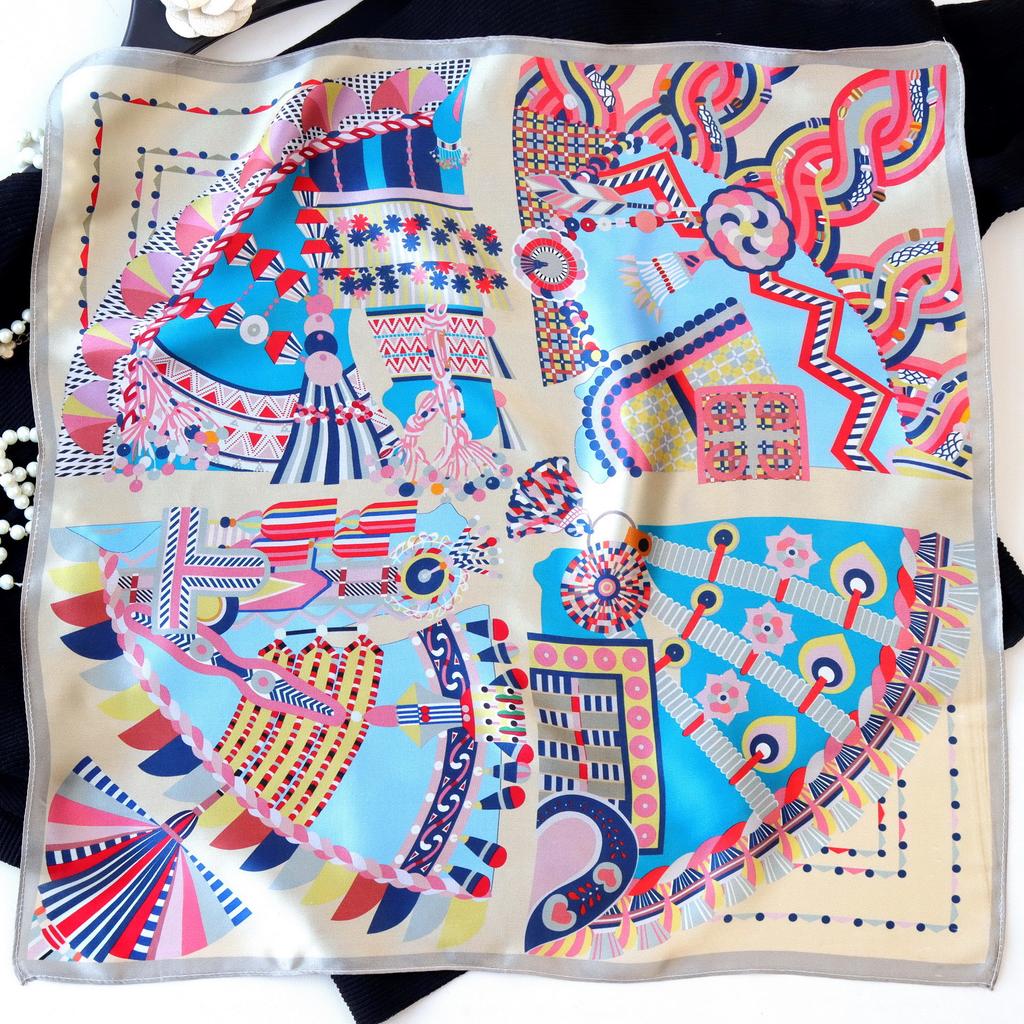 Neuer 100% Naturseide Schal Halstuch Foulard Damen Bandana Schals Frauen Hijab Schal Wickeltuch Quadratisches Kopftuch