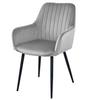 SOLDEN chair - silver-gray velvet / black legs x 1