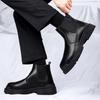 Men's Biker Boot Mens Boots Street Water Proof Casual Leather Shoes Trendy All-match Platform Anti-slip British Explosive Style