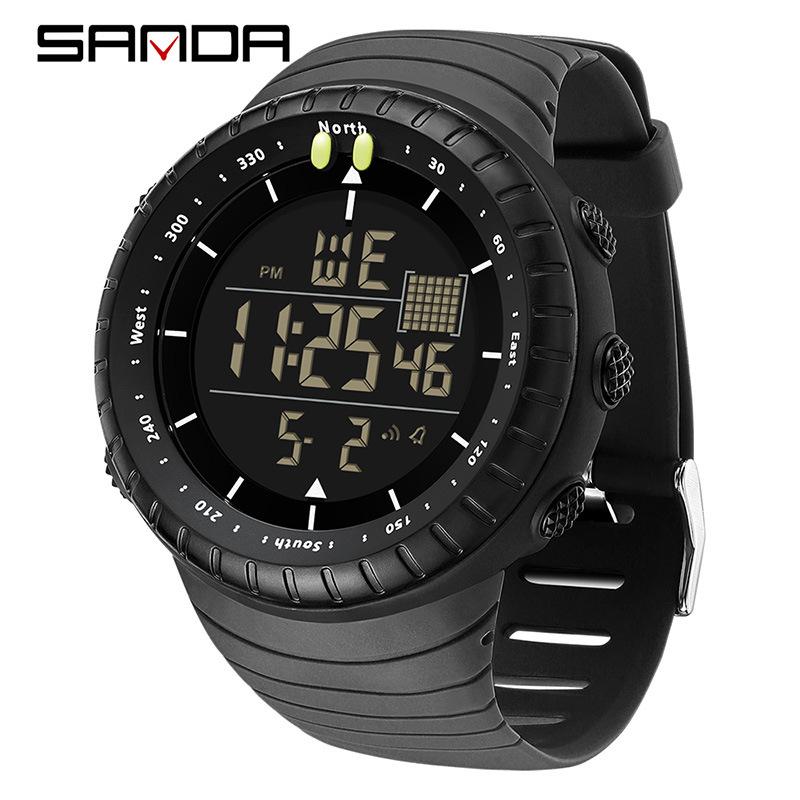 Sanda Cold Light Digital Watch Simple Large Screen Multifunctional Waterproof Electronic Watch Outdoor Sports Men S Watch